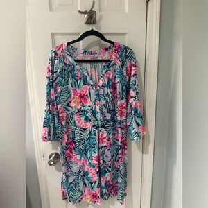 Lilly Pulitzer Floral Mini Dress - Pink and Blue